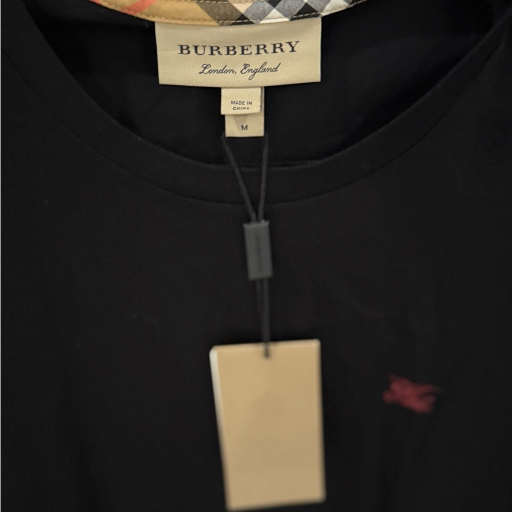 Burberry Black Tee with Red Logo